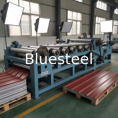 Steel Construction Tile Roll Forming Machine with 1 Inch Transmission Chain and 75mm Roller Diameter for Roofing Panel Manufacturing