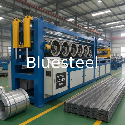 Máquina perfiladora de chapa ondulada de acero con presión de 8 T, precisión de corte de ±2 mm y longitud personalizada para paneles de techos metálicos